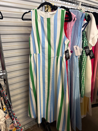 Blue & Green Stripe Dress