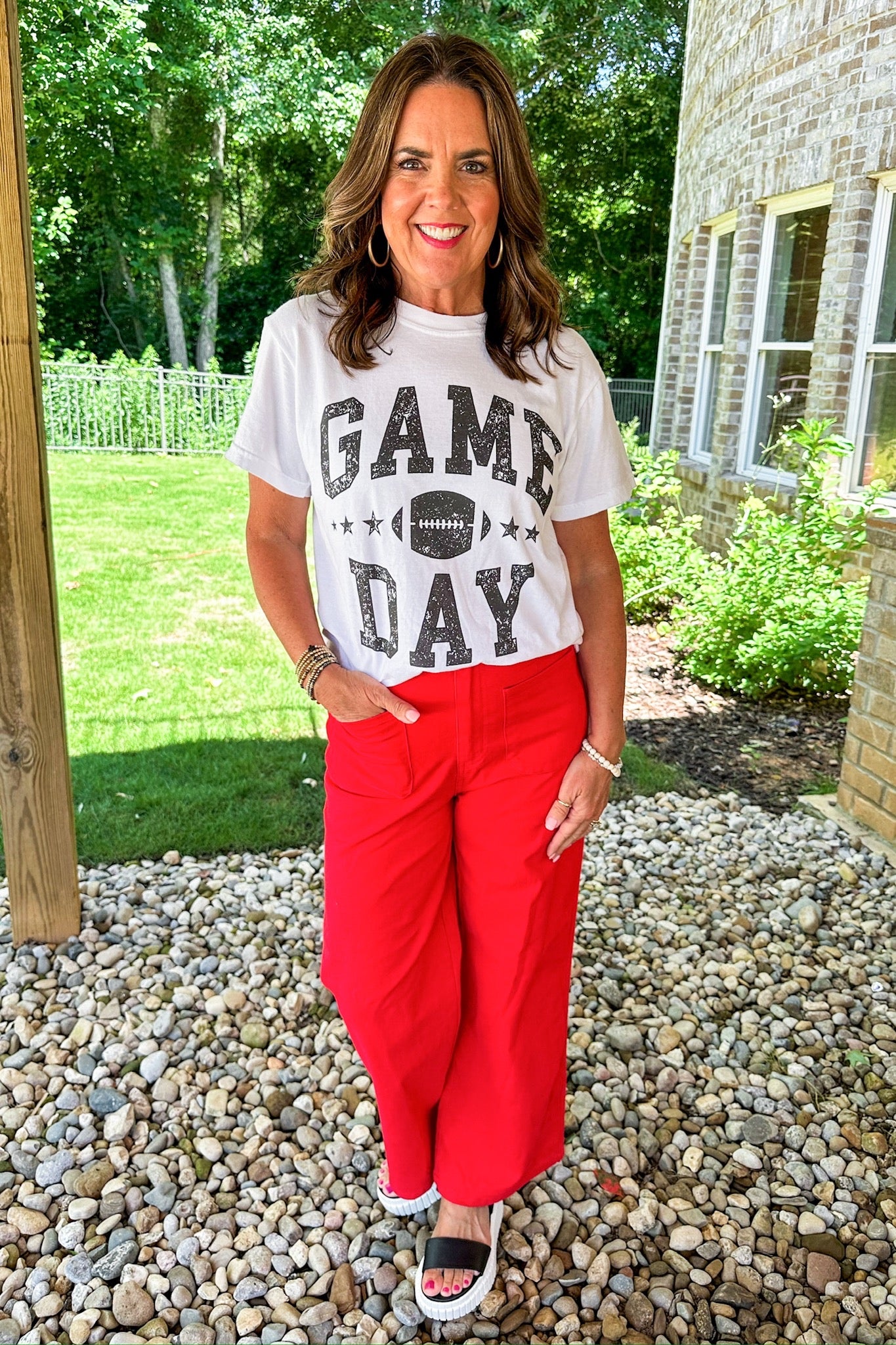 Game Day Football Comfort Color Graphic Tee in Black