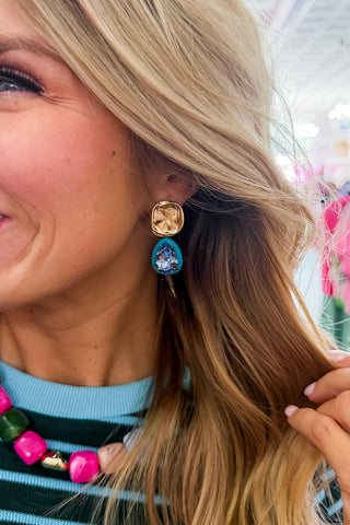 The Capri Coast Earrings in Blue