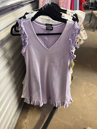 Lilac Dress With Ruffle Details