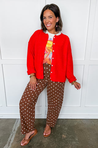 Everyday Favorite Knit Cardigan in Red