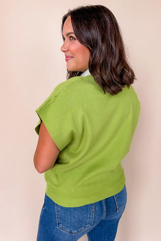 Easy Does It Knit Top In Avocado