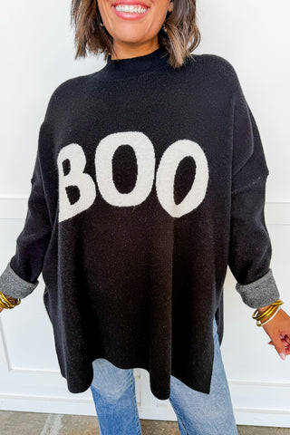Boo Jacquard Sweater in Black