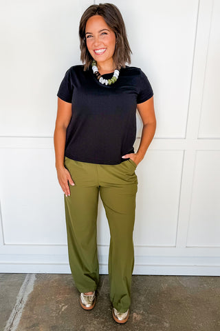 The Everyday Essential Built-in Bra Tee in Black
