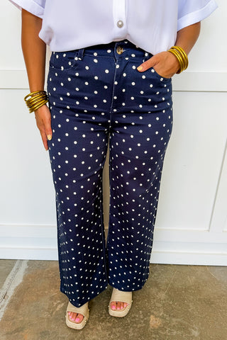 The Samantha Dot Pants in Navy