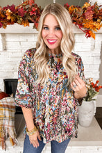 Load image into Gallery viewer, The Maddie Top in Olive Floral Print
