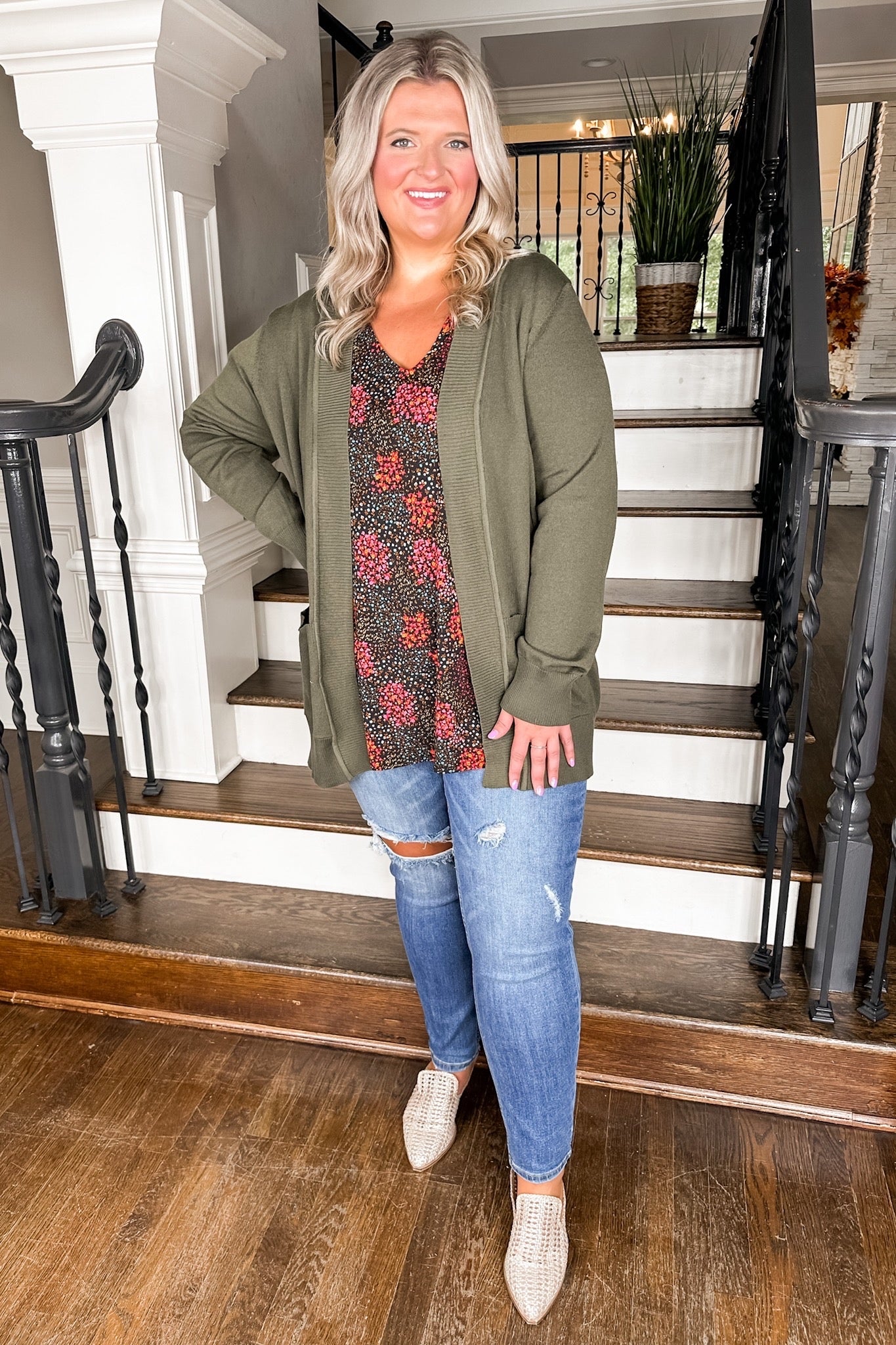New & Improved Teacher Cardigan in Olive