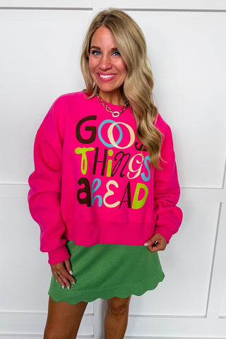 Poppy & Pine Good Things Ahead Cropped Sweatshirt