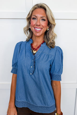 The Emmie Top in Chambray by Mary Square
