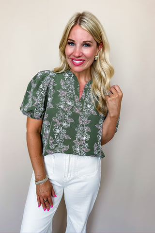 Mary Square - Lainey Secret Garden Top In Green