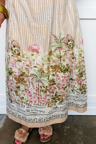 Vacation State Of Mind Elastic Waist Skirt in Taupe