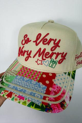 Poppy & Pine So Very Very Merry Patchwork Trucker Hat