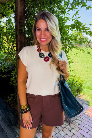 Elevated Horse Bit Brown Shorts