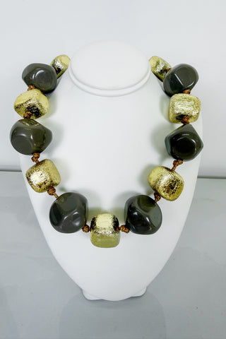 Nell Beaded Necklace in Gray