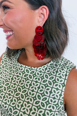 Confetti Cascade Earrings in Red