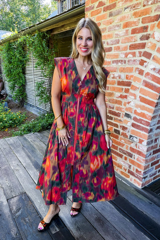 The Krissy Zip-Up Midi Dress in Rust