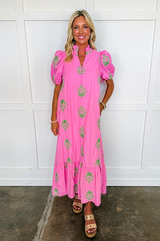 Bloom With Elegance Maxi Dress in Pink