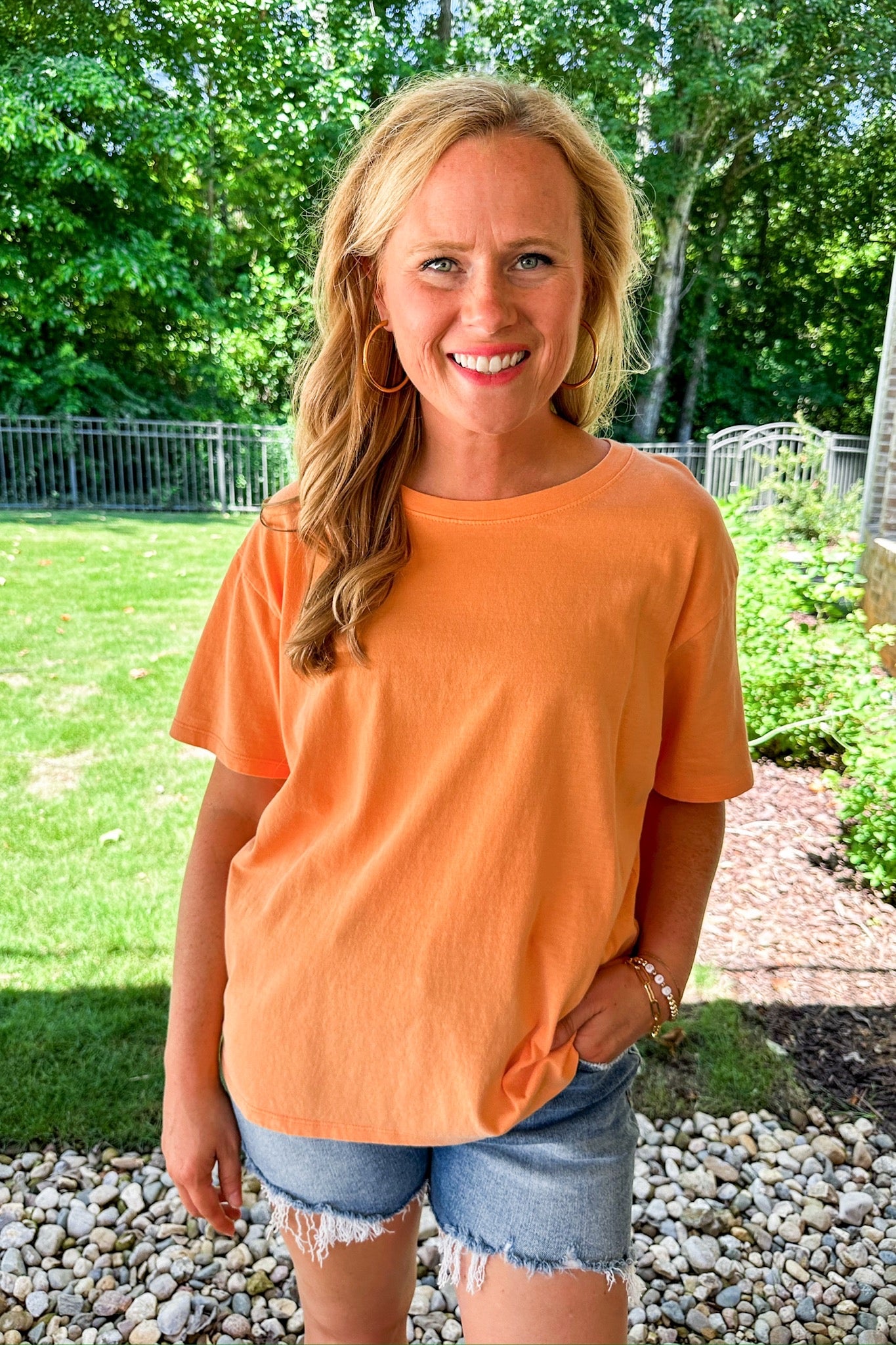 Classic Mineral Wash Staple Tee in Cantaloupe