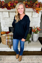 Load image into Gallery viewer, Closet Staple Soft V Neck Sweater in Black