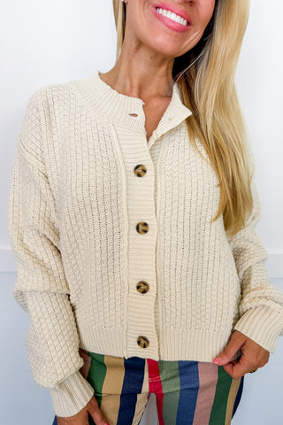 Keep It Cozy Knit Cardigan in Ivory