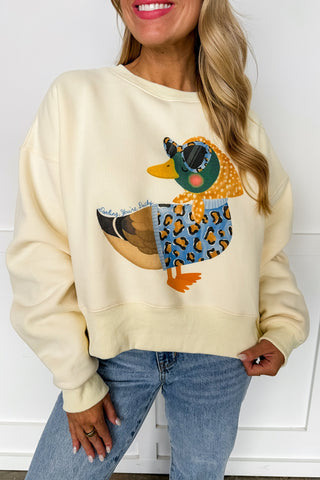 Poppy & Pine Darling, You're Ducky Cropped Sweatshirt