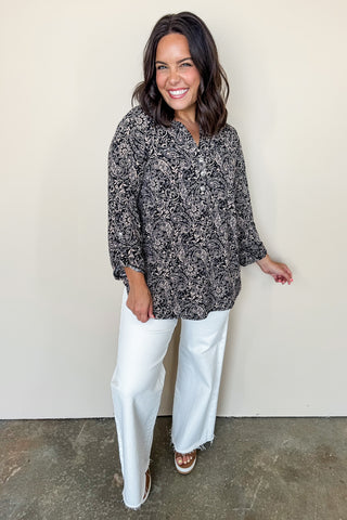 Dear Scarlett Liz Luxe Top in Black & Beige