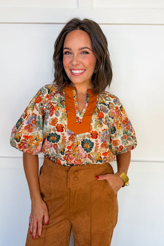 Painted Harvest Floral Top