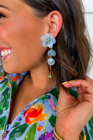 Wildflower Wish Drop Earrings in Aqua
