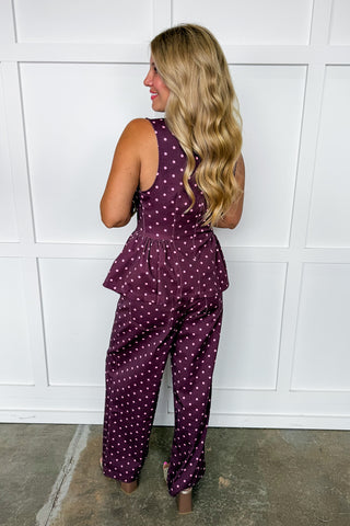 Cutie Peplum Top in Burgundy
