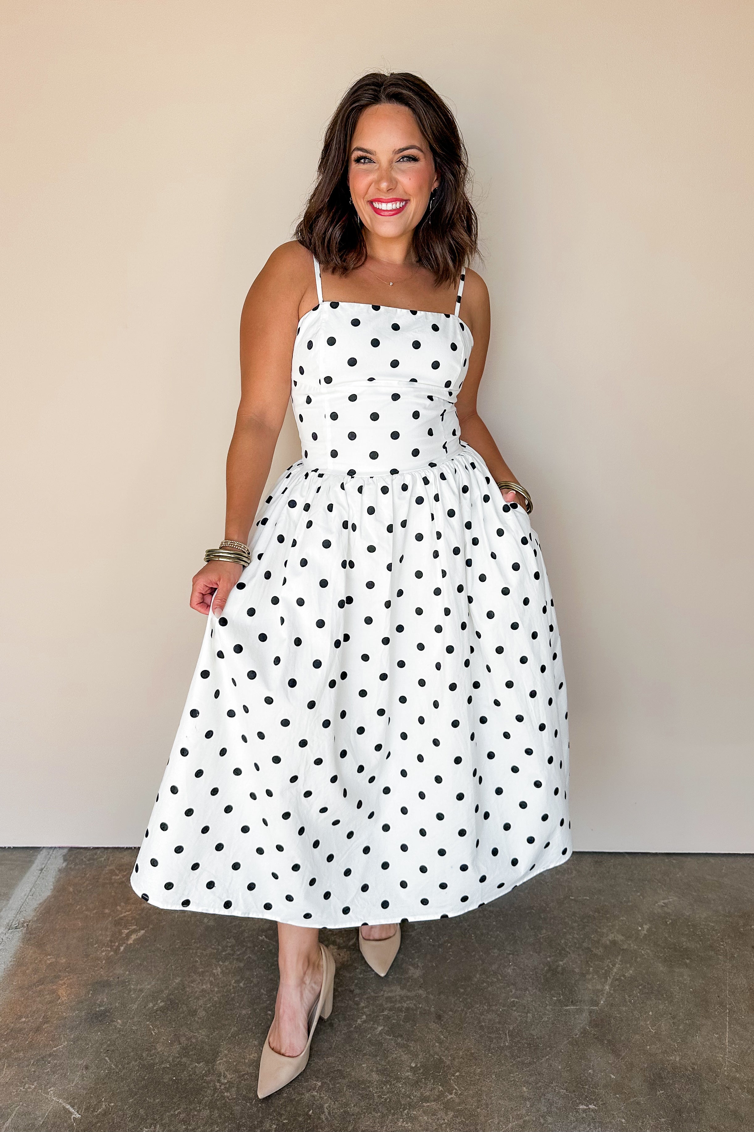 polka dot midi dress plus size Plus Size Polka Dot Maxi dress