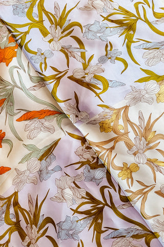 Lavender & Multi Colored Floral Silk Bandana