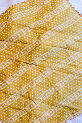 Marigold & White Floral Neck Scarf