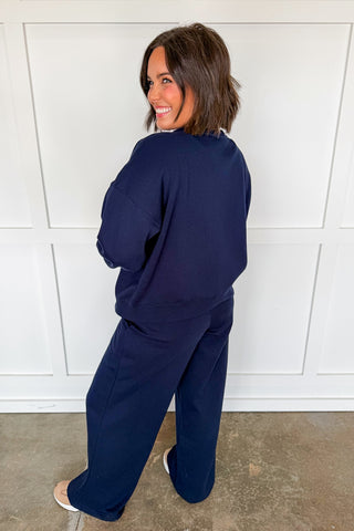 Weekend Reset Two Button Cardigan in Navy