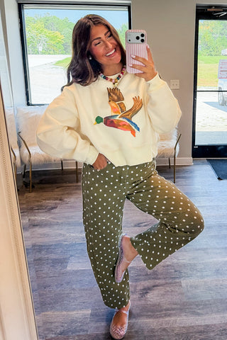 Poppy & Pine Take Flight Mallard Cropped Sweatshirt