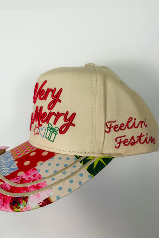 Poppy & Pine So Very Very Merry Patchwork Trucker Hat