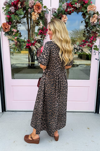 Wildly Chic Button Front Midi Dress