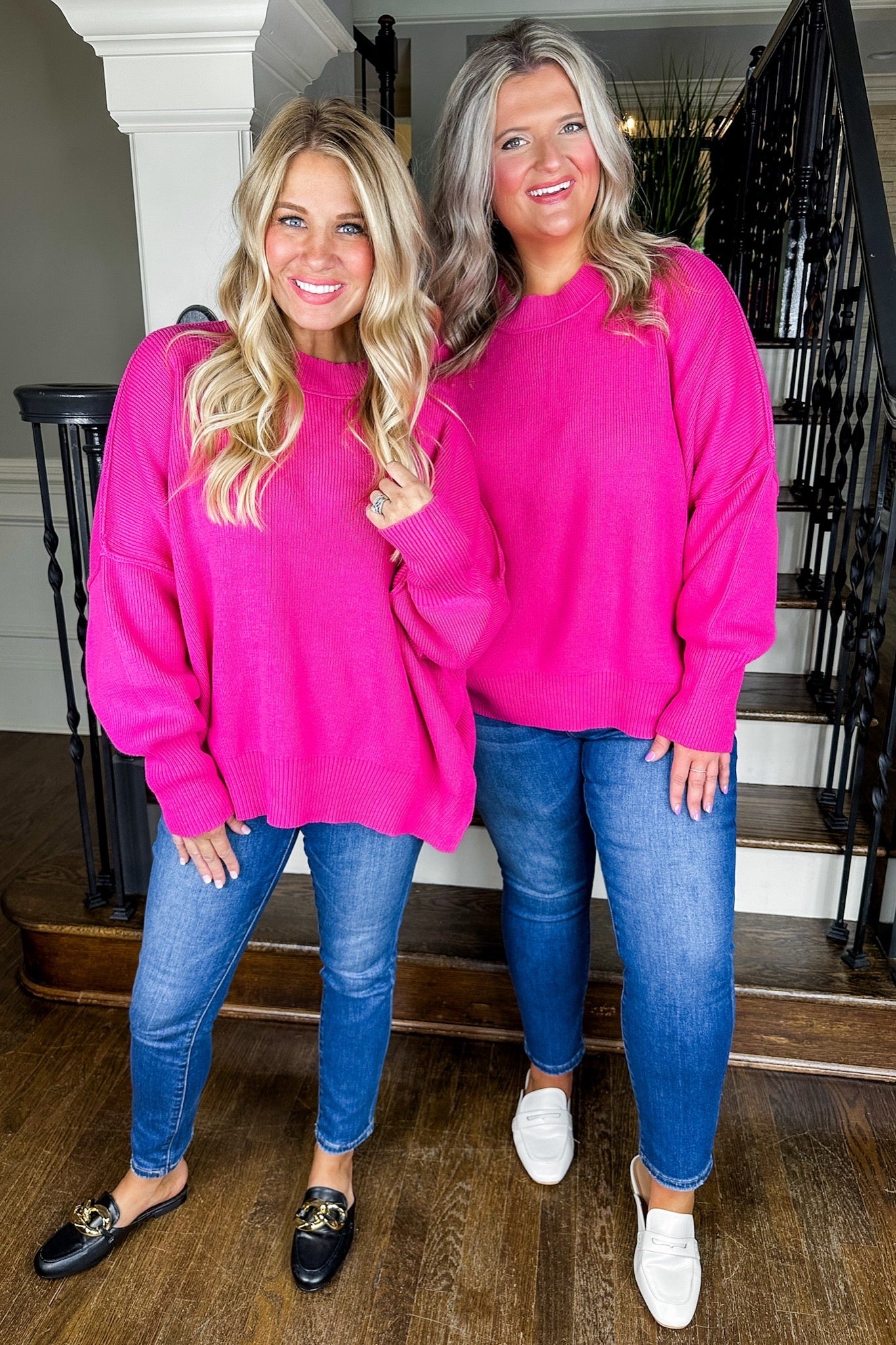 Best Selling Designer Dupe Ribbed Pink Sweater