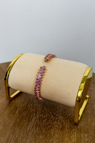 Starstruck Crystal Cuff Bracelet in Pink