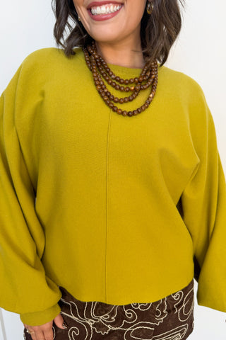 Better Days Ahead Knit Sweater in Chartreuse