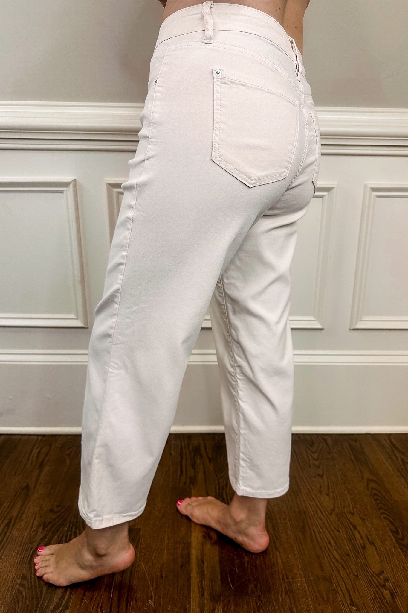 YMI Hyperstretch Cropped Wide Leg Pants in Ivory – Jules & James Boutique