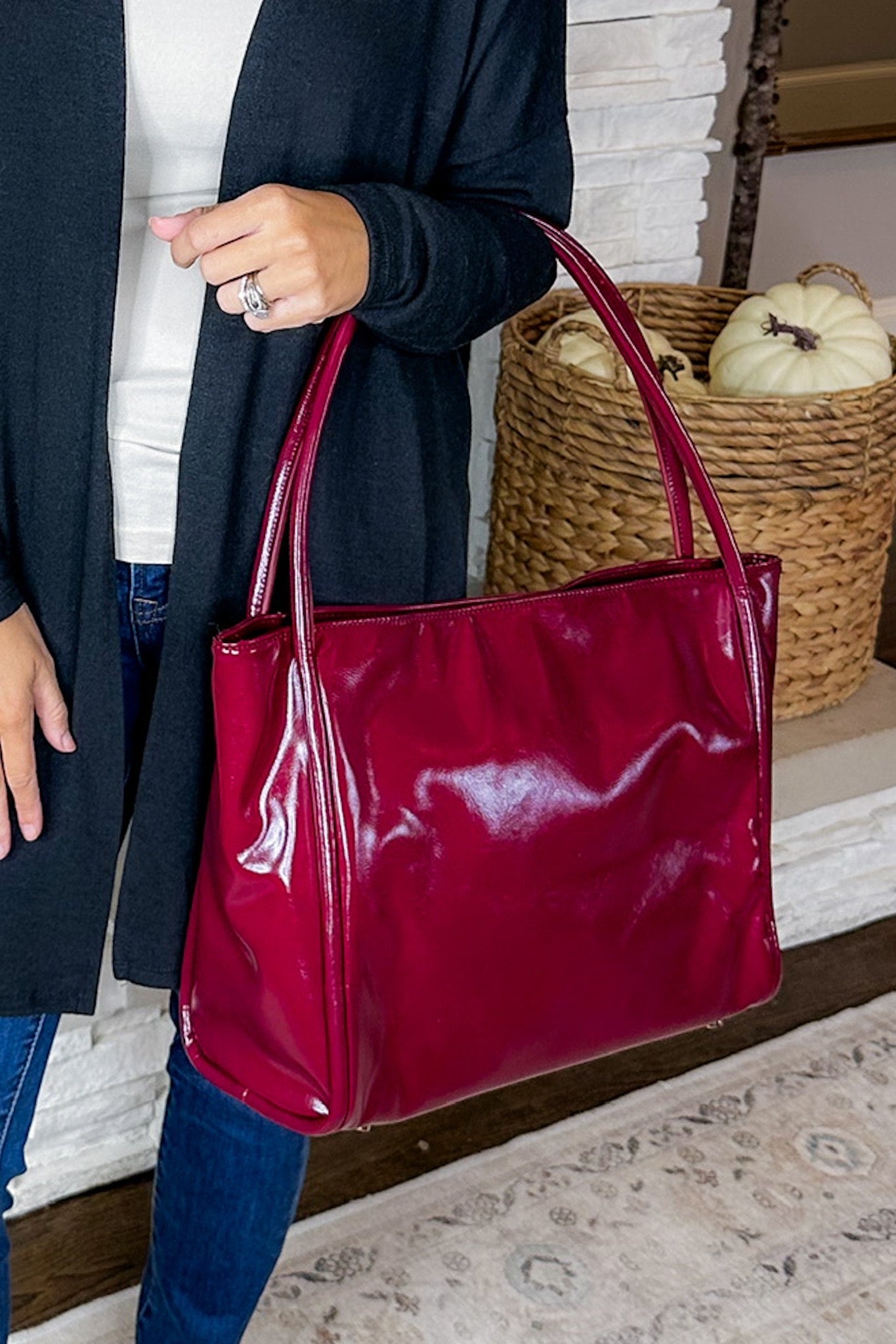 The Doris Wine Vegan Leather Tote Bag