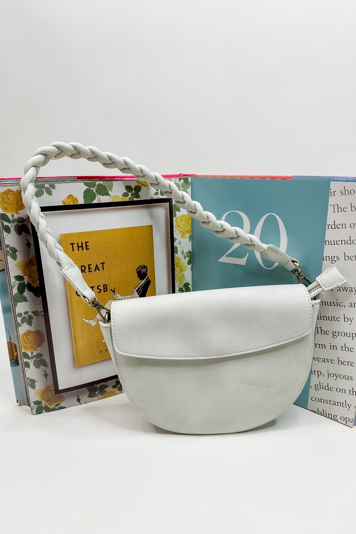 The Luna Crescent Crossbody in White by Joy Susan