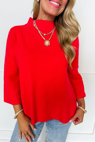 Timeless Touch Boxy Sweater in Red
