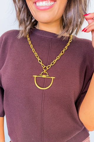 Bridle Path Pendant Necklace in Gold