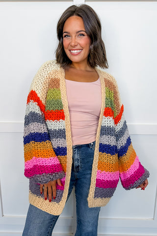 Cozy Season Stripe Knit Cardigan