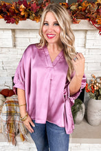 Load image into Gallery viewer, Closet Staple Oversized Notch Neck Poncho Top in Mauve