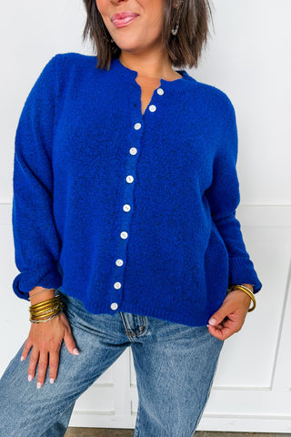 The Hallie Knit Cardigan in Cobalt Blue