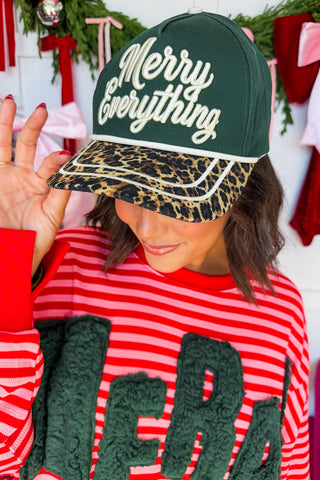Merry Everything Green & Leopard Trucker Hat