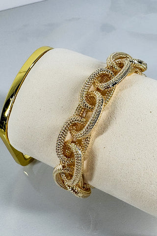 Gold Link Stretch Bracelet