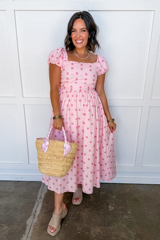 polka dot midi summer dress White Recycled Polyester Polka Dot Printed Flared Midi Summer Dress by Dash and Dot at Pernia's Pop Up Shop 2026